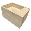 Troia Light Travertine Wall-Mount Bathroom Sink (W)17" (L)24" (H)14" Troia Light Travertine Wall-Mount Bathroom Sink (W)17" (L)24" (H)14"