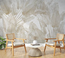 Neutral Toned Banana Leaf Wallpaper Mural Neutral Toned Banana Leaf Wallpaper Mural