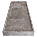 Tundra Grey Marble Rectangular Wall-mount Bathroom Sink Hidden Drain (W)20" (L)48" (H)5" Tundra Grey Marble Rectangular Wall-mount Bathroom Sink Hidden Drain (W)20" (L)48" (H)5"