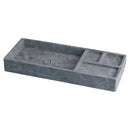 Tundra Gray Marble Rectangular Wall-mount Sink (W)16" (L)40" (H)5" angle view Tundra Gray Marble Rectangular Wall-mount Sink (W)16" (L)40" (H)5" angle view