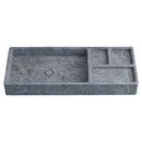 Tundra Gray Marble Rectangular Wall-mount Sink (W)16" (L)40" (H)5" top angle view Tundra Gray Marble Rectangular Wall-mount Sink (W)16" (L)40" (H)5" top angle view