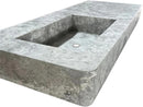 Tundra Gray Marble Rectangular Wall-mount Vanity Top Sink (W)20" (L)48" (H)5" Tundra Gray Marble Rectangular Wall-mount Vanity Top Sink (W)20" (L)48" (H)5"