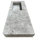 Tundra Gray Marble Rectangular Wall-mount Vanity Top Sink (W)20" (L)48" (H)5" Tundra Gray Marble Rectangular Wall-mount Vanity Top Sink (W)20" (L)48" (H)5"