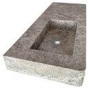 Tundra Gray Marble Rectangular Wall-mount Vanity Top Sink (W)20" (L)48" (H)5" Tundra Gray Marble Rectangular Wall-mount Vanity Top Sink (W)20" (L)48" (H)5"