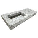 Tundra Gray Marble Rectangular Wall-mount Vanity Top Sink (W)20" (L)48" (H)5" Tundra Gray Marble Rectangular Wall-mount Vanity Top Sink (W)20" (L)48" (H)5"