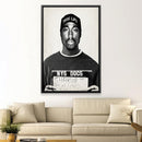 Tupac Mugshot Black Canvas Tupac Mugshot Black Canvas