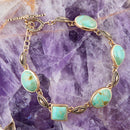 Luxurious Blue Turquoise Golden Link Toggle Bracelet Luxurious Blue Turquoise Golden Link Toggle Bracelet