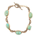 Luxurious Blue Turquoise Golden Link Toggle Bracelet Luxurious Blue Turquoise Golden Link Toggle Bracelet