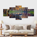 Autumn Lake Boat Wall Art Autumn Lake Boat Wall Art