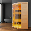 Premium 2-Person Corner Space Infrared Wooden Sauna Room With Bluetooth Speakers, 1600W (SAK81524) Premium 2-Person Corner Space Infrared Wooden Sauna Room With Bluetooth Speakers, 1600W (SAK81524)