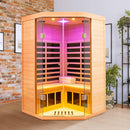 Premium 2-Person Corner Space Infrared Wooden Sauna Room With Bluetooth Speakers, 1600W (SAK81524) Premium 2-Person Corner Space Infrared Wooden Sauna Room With Bluetooth Speakers, 1600W (SAK81524)