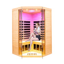Premium 2-Person Corner Space Infrared Wooden Sauna Room With Bluetooth Speakers, 1600W (SAK81524) Premium 2-Person Corner Space Infrared Wooden Sauna Room With Bluetooth Speakers, 1600W (SAK81524)