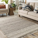 Cream Veruela Wool Blend Braided Tassel Area Rug - Clearance Cream Veruela Wool Blend Braided Tassel Area Rug - Clearance