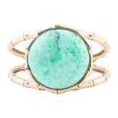 Vibrant Green Chrysoprase Golden Bamboo Statement Cuff Bracelet Vibrant Green Chrysoprase Golden Bamboo Statement Cuff Bracelet
