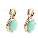 Vibrant Green Chrysoprase Golden Lotus Post Earrings Vibrant Green Chrysoprase Golden Lotus Post Earrings