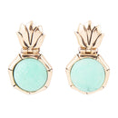 Vibrant Green Chrysoprase Golden Lotus Post Earrings Vibrant Green Chrysoprase Golden Lotus Post Earrings