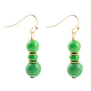 Vibrant Green Magnesite Golden Drop Earrings Vibrant Green Magnesite Golden Drop Earrings