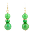Vibrant Green Magnesite Golden Drop Earrings Vibrant Green Magnesite Golden Drop Earrings