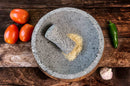 Volcanic Stone Molcajete "Chilmamolli" - 10-inch Volcanic Stone Bowl with Parota Wood Base, 50 Oz Capacity Volcanic Stone Molcajete "Chilmamolli" - 10-inch Volcanic Stone Bowl with Parota Wood Base, 50 Oz Capacity