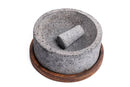 Volcanic Stone Molcajete "Chilmamolli" - 10-inch Volcanic Stone Bowl with Parota Wood Base, 50 Oz Capacity Volcanic Stone Molcajete "Chilmamolli" - 10-inch Volcanic Stone Bowl with Parota Wood Base, 50 Oz Capacity