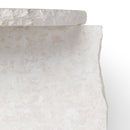 White Fossil Limestone Natural Stone End/Side Table White Fossil Limestone Natural Stone End/Side Table