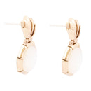 White Mother of Pearl Lotus Post Golden Drop Earrings White Mother of Pearl Lotus Post Golden Drop Earrings