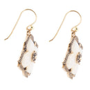 White Mother of Pearl Maltese Cross Golden Drop Earrings White Mother of Pearl Maltese Cross Golden Drop Earrings