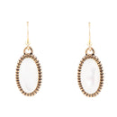 White Mother of Pearl Oval Golden Drop Earrings White Mother of Pearl Oval Golden Drop Earrings