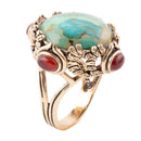 Wilder Blue Turquoise Golden Statement Ring Wilder Blue Turquoise Golden Statement Ring