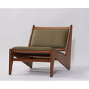 Wooden Armchair with Slanted Backrest & Velvet Fabric Wooden Armchair with Slanted Backrest & Velvet Fabric
