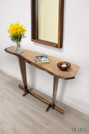 Special Design Hand Made 100% Walnut Console - (W)17.8" (L)51.5" (H)29.5" Special Design Hand Made 100% Walnut Console - (W)17.8" (L)51.5" (H)29.5"