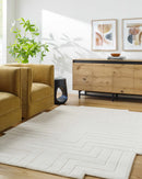 Yavor White Geometric Area Rug Yavor White Geometric Area Rug