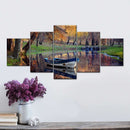 Autumn Lake Boat Wall Art Autumn Lake Boat Wall Art