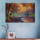 Autumn Lake Boat Wall Art Autumn Lake Boat Wall Art