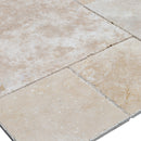 Denizli Beige Antique Travertine Tile – French Pattern Set, Brushed & Chiseled Finish, Full Truckload Denizli Beige Antique Travertine Tile – French Pattern Set, Brushed & Chiseled Finish, Full Truckload