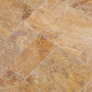 Meandros Gold Antique French Pattern Set Travertine Tile Meandros Gold Antique French Pattern Set Travertine Tile