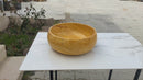 golden Sienna travertine natural stone Vessel Sink polished and filled size D16 H6 SKU EGEGSTR1673 360 view golden Sienna travertine natural stone Vessel Sink polished and filled size D16 H6 SKU EGEGSTR1673 360 view