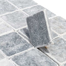 Blue Stone Tumbled Marble Tiles Size 4x4 SKU-20020106 product shot thickness view Blue Stone Tumbled Marble Tiles Size 4x4 SKU-20020106 product shot thickness view