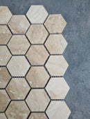 Patara Hexagon 12" x 12" Honed Travertine Mesh-Mounted Mosaic Tile Patara Hexagon 12" x 12" Honed Travertine Mesh-Mounted Mosaic Tile