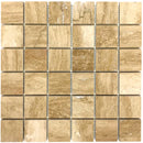 Patara 12" x 12" Honed Travertine Mesh-Mounted Mosaic Tile Product shot on white background SKU-HS2x2MOSHF Patara 12" x 12" Honed Travertine Mesh-Mounted Mosaic Tile Product shot on white background SKU-HS2x2MOSHF