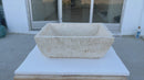 troia light beige rustic natural stone Vessel Sink honed and hand chiseled size W12 L17 H6 SKU NTRSTC54 360 view troia light beige rustic natural stone Vessel Sink honed and hand chiseled size W12 L17 H6 SKU NTRSTC54 360 view