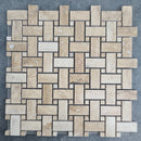 Patara Basketweave Pattern 12" x 12" Honed Travertine Mesh-Mounted Mosaic Tile Patara Basketweave Pattern 12" x 12" Honed Travertine Mesh-Mounted Mosaic Tile