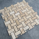 Patara Basketweave Pattern 12" x 12" Honed Travertine Mesh-Mounted Mosaic Tile Patara Basketweave Pattern 12" x 12" Honed Travertine Mesh-Mounted Mosaic Tile