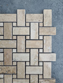 Patara Basketweave Pattern 12" x 12" Honed Travertine Mesh-Mounted Mosaic Tile Patara Basketweave Pattern 12" x 12" Honed Travertine Mesh-Mounted Mosaic Tile
