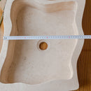 Beige Travertine puzzle shape farmhouse sink NTRVS02 sizeBeige Travertine puzzle shape farmhouse sink NTRVS02 size (W)16" (L)27.5" (H)6" height measure view  Beige Travertine puzzle shape farmhouse sink NTRVS02 sizeBeige Travertine puzzle shape farmhouse sink NTRVS02 size (W)16" (L)27.5" (H)6" height measure view
