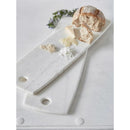 Bianco Carrara genuine white marble cheese serving board charcutorie platter product SKU-MSBCSB6x14 Presentation view of the product. Bianco Carrara genuine white marble cheese serving board charcutorie platter product SKU-MSBCSB6x14 Presentation view of the product.