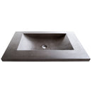 Black Andesite Natural Stone Rectangular Shape Vessel Sink Honed (W)16" (L)26" (H)5" SKU-DSAN01 product shot angle view Black Andesite Natural Stone Rectangular Shape Vessel Sink Honed (W)16" (L)26" (H)5" SKU-DSAN01 product shot angle view