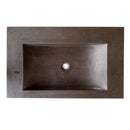 Black Andesite Natural Stone Rectangular Shape Vessel Sink Honed (W)16" (L)26" (H)5" SKU-DSAN01 product shot top view Black Andesite Natural Stone Rectangular Shape Vessel Sink Honed (W)16" (L)26" (H)5" SKU-DSAN01 product shot top view