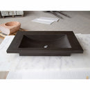 Black Andesite Natural Stone Rectangular Shape Vessel Sink Honed (W)16" (L)26" (H)5" SKU-DSAN01 product shot angle view Black Andesite Natural Stone Rectangular Shape Vessel Sink Honed (W)16" (L)26" (H)5" SKU-DSAN01 product shot angle view