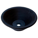 Black andesite natural stone V-shape tapered vessel sink honed d16 h6 SKU NTRSTC11 angle view Black andesite natural stone V-shape tapered vessel sink honed d16 h6 SKU NTRSTC11 angle view